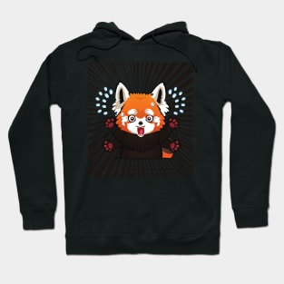 Panicked Comic Red Panda Hoodie